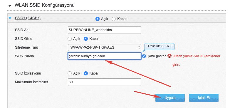 ttnet şifresini değiştirme