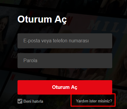 netflix şifre değiştirme