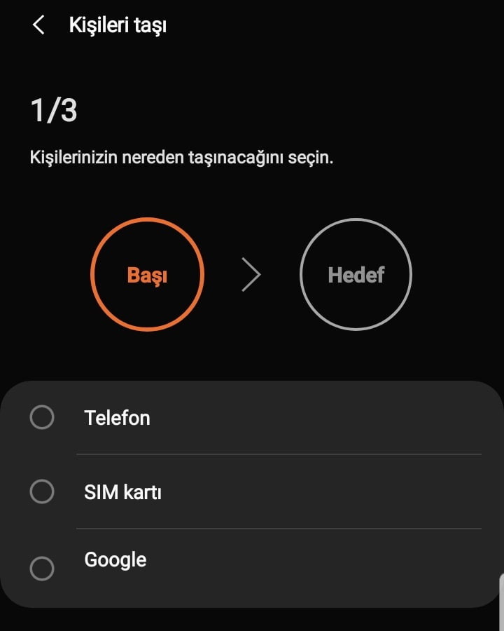 Kişileri Android'den iPhone'a aktarma