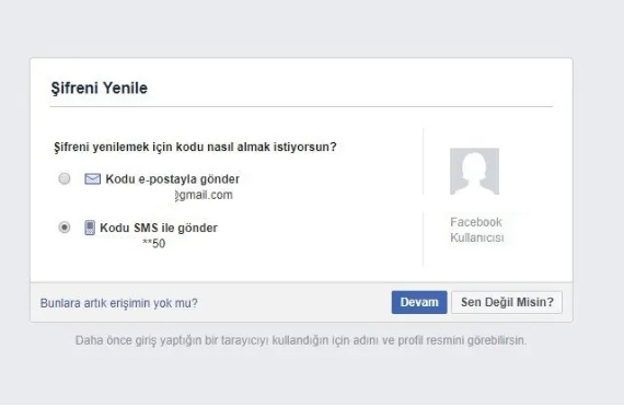 Facebook şifremi unuttum giriş yapamıyorum