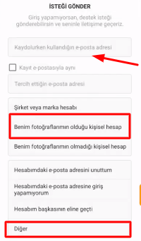 Instagram güvenlik kodu gelmiyor