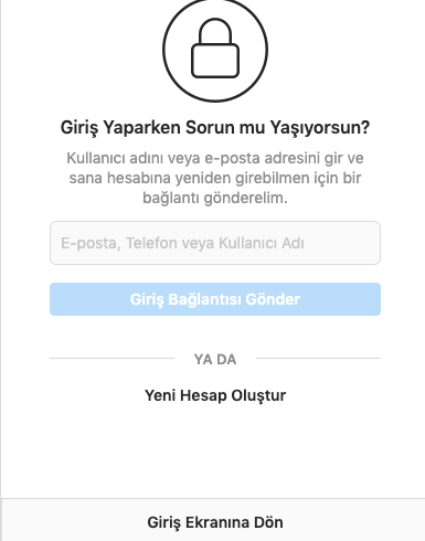 Instagram hesabımın şifresini unuttum, nasıl geri alabilirim?