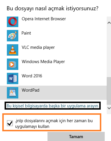 JNLP Dosyası