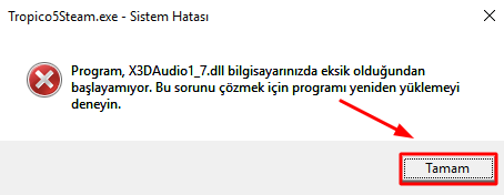 x3daudio1_7.dll hatası